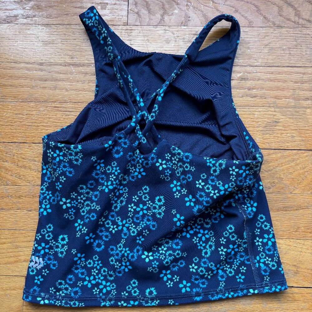 EUC Blue Floral All in Motion Cropped Tank for Girls - Size Lg Girl (10/12) - Picture 6 of 6